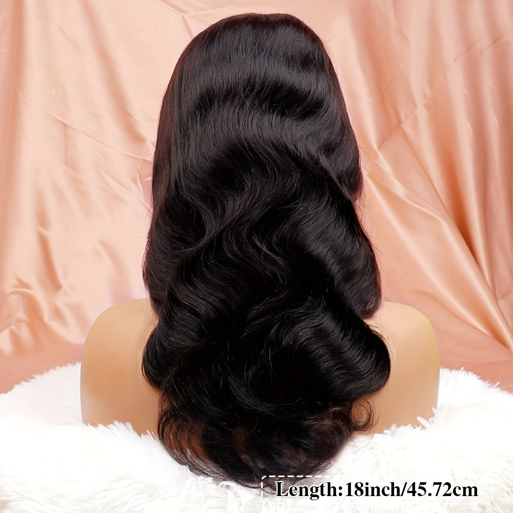 Body Wave Wigs with Bangs 100% Human Hair Wigs for Women None Lace Front Wigs 200%Density Brazilian Virgin Hair Glueless Machine Made Wig Human Hair Wigs with Bangs Natural Color
